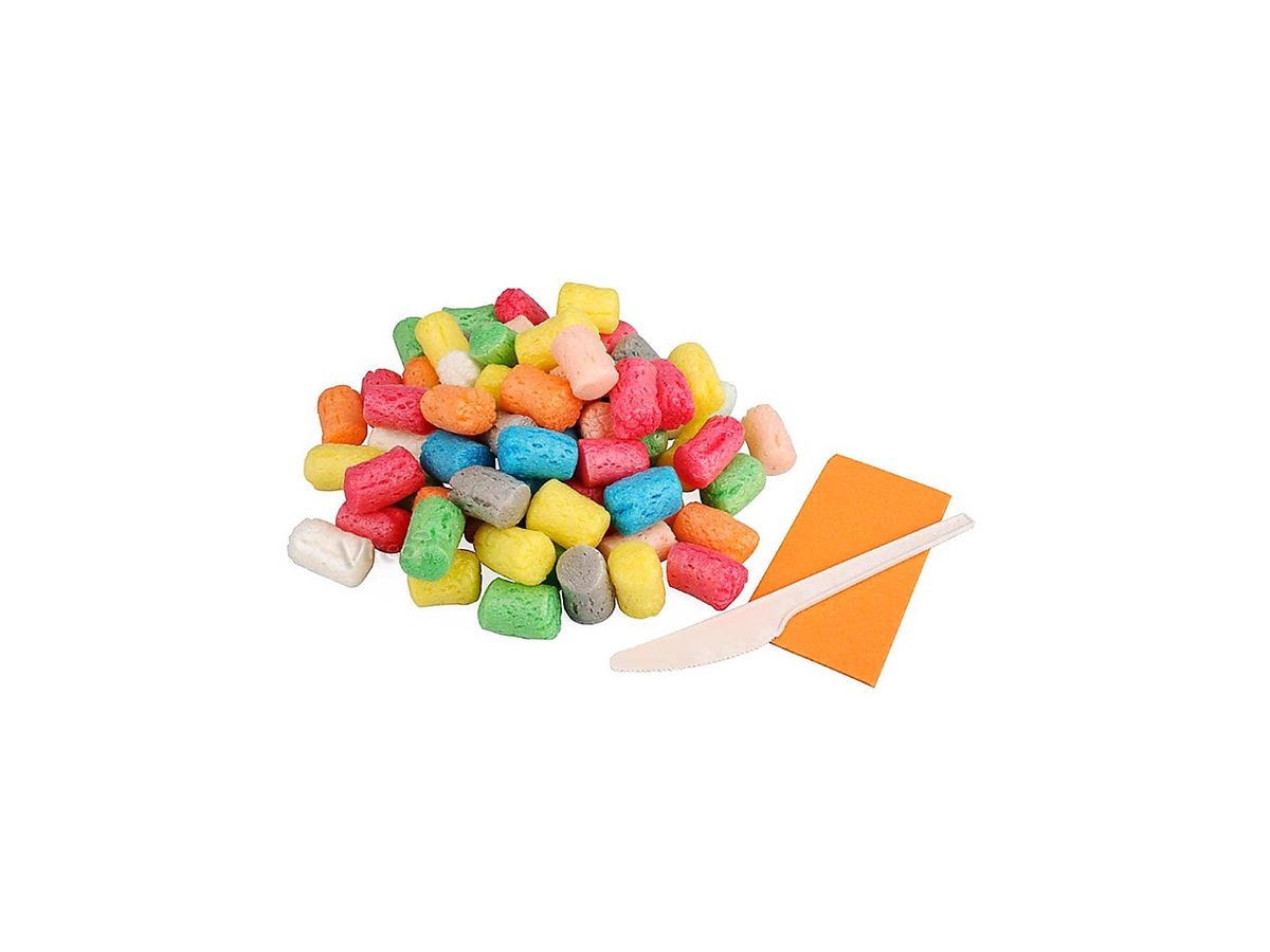 Un tas de flocons de PlayMaïs multicolores