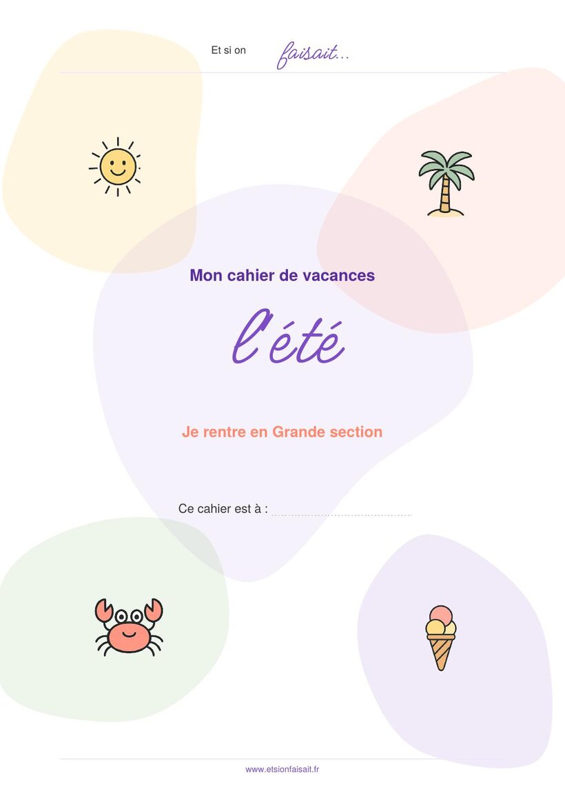 Couverture : cahier GS Été