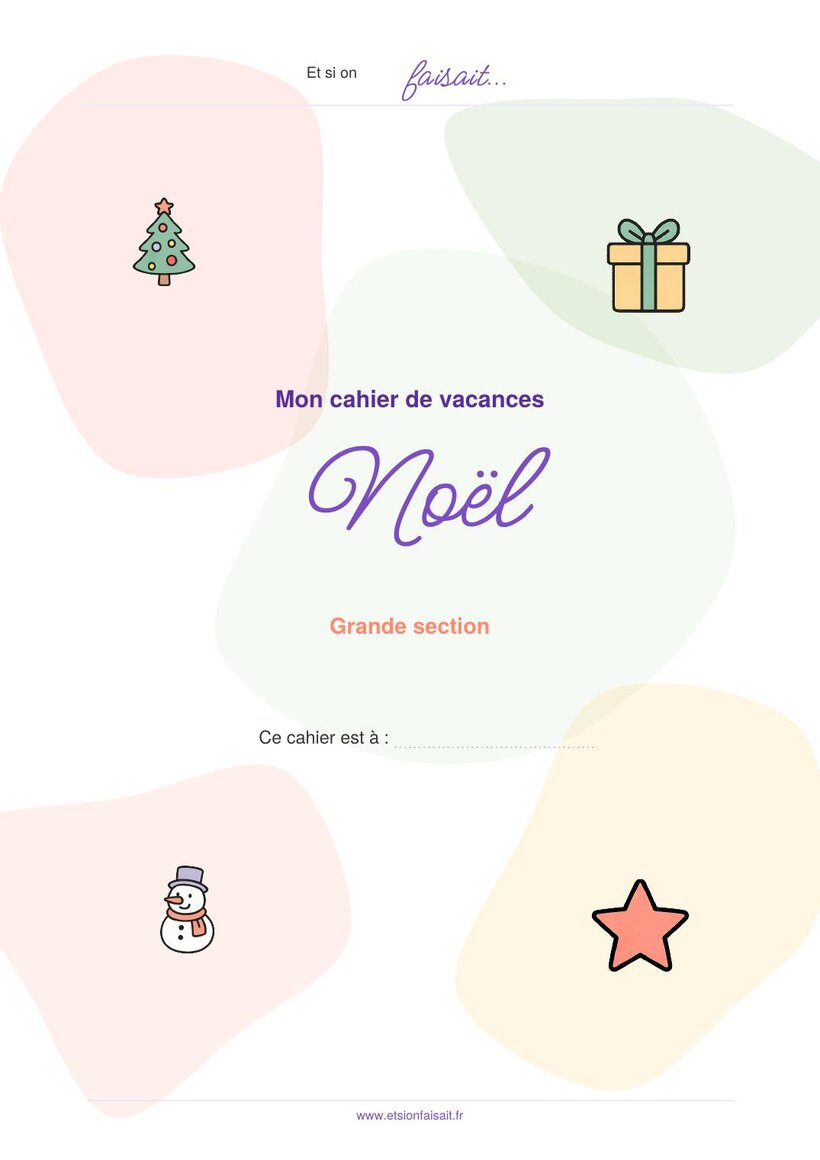 Couverture : cahier GS Noël