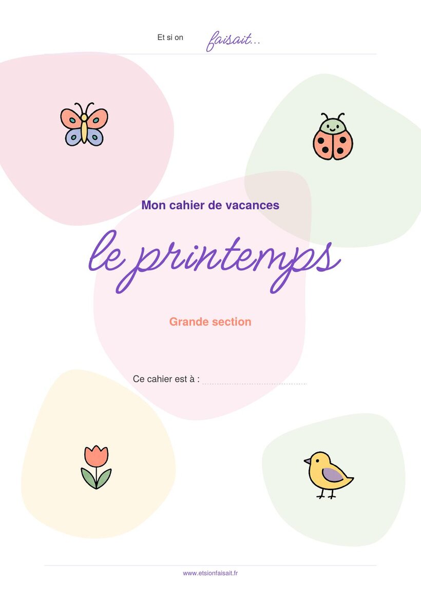 Couverture : cahier GS Le printemps