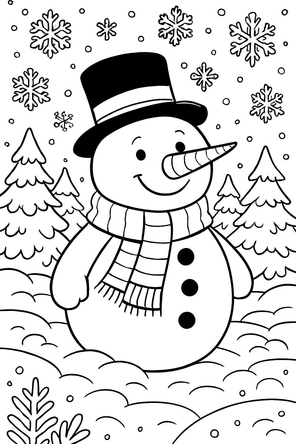 Coloriage Le bonhomme de neige à imprimer