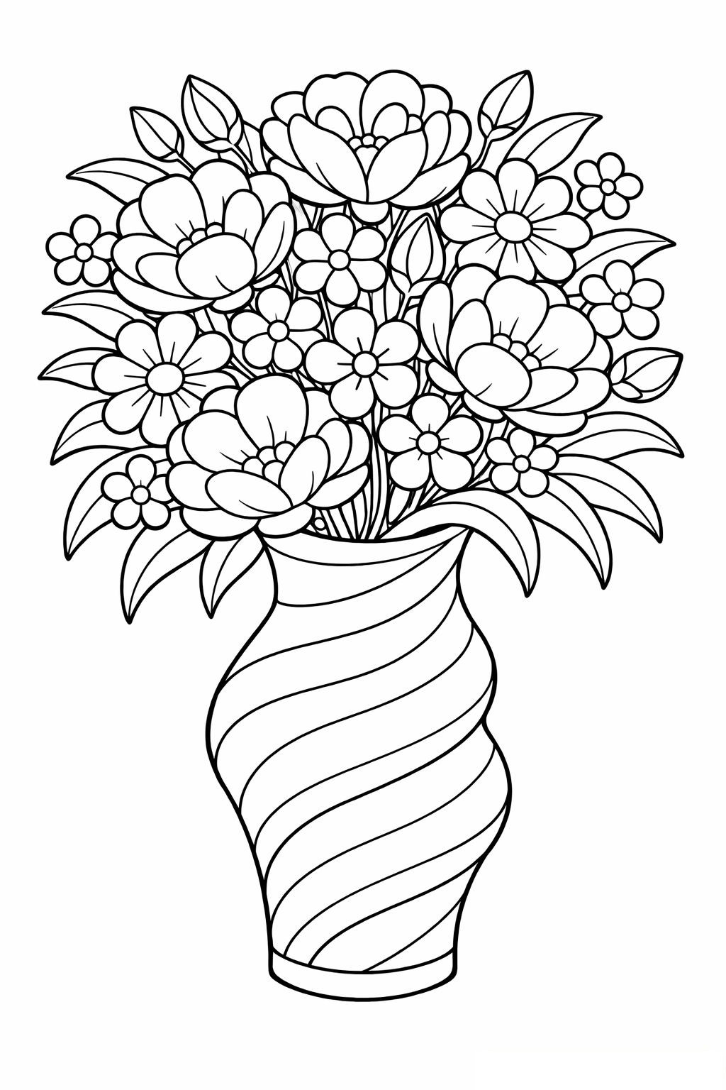 Coloriage Le bouquet de fleurs à imprimer