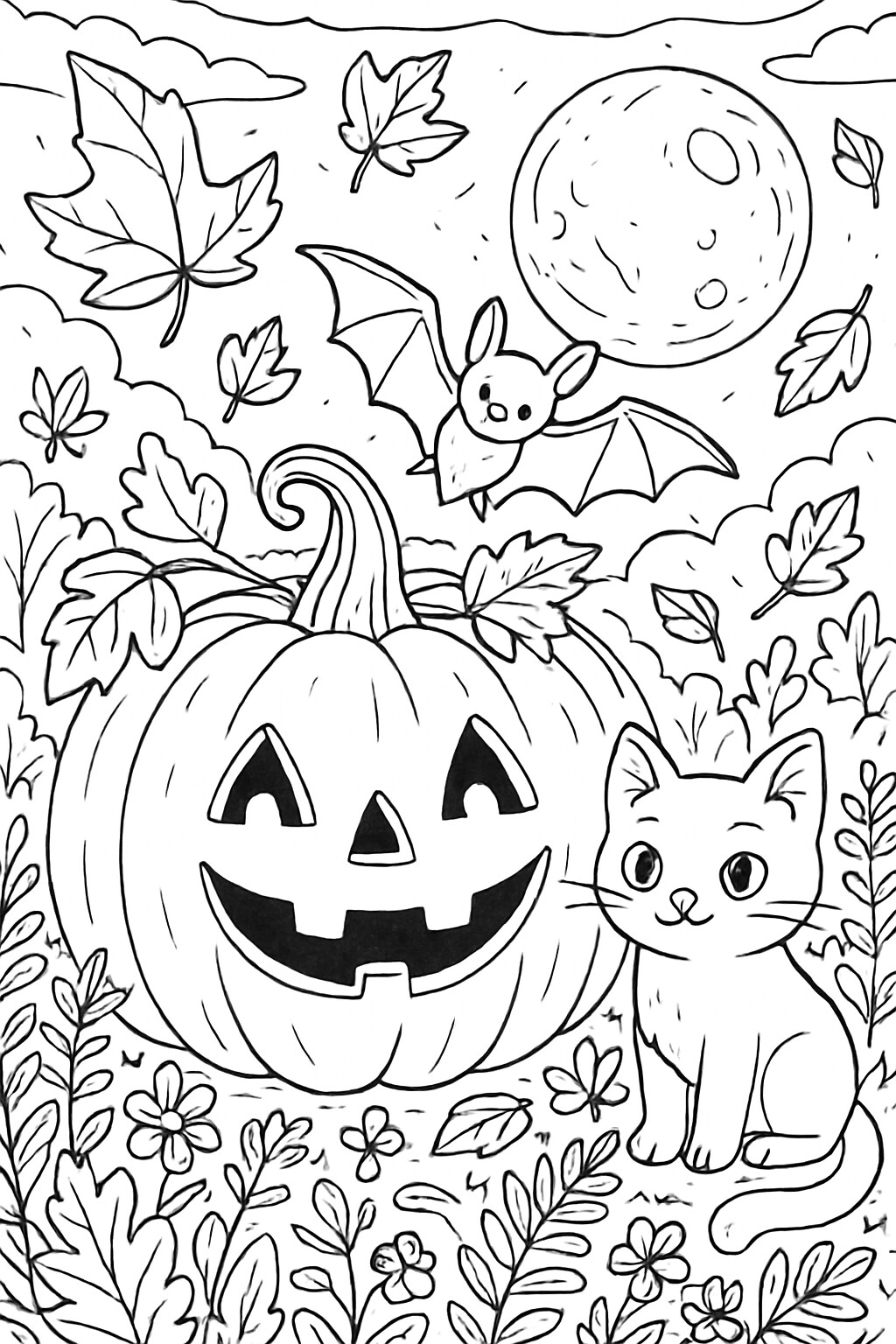 Coloriage La citrouille d'Halloween à imprimer