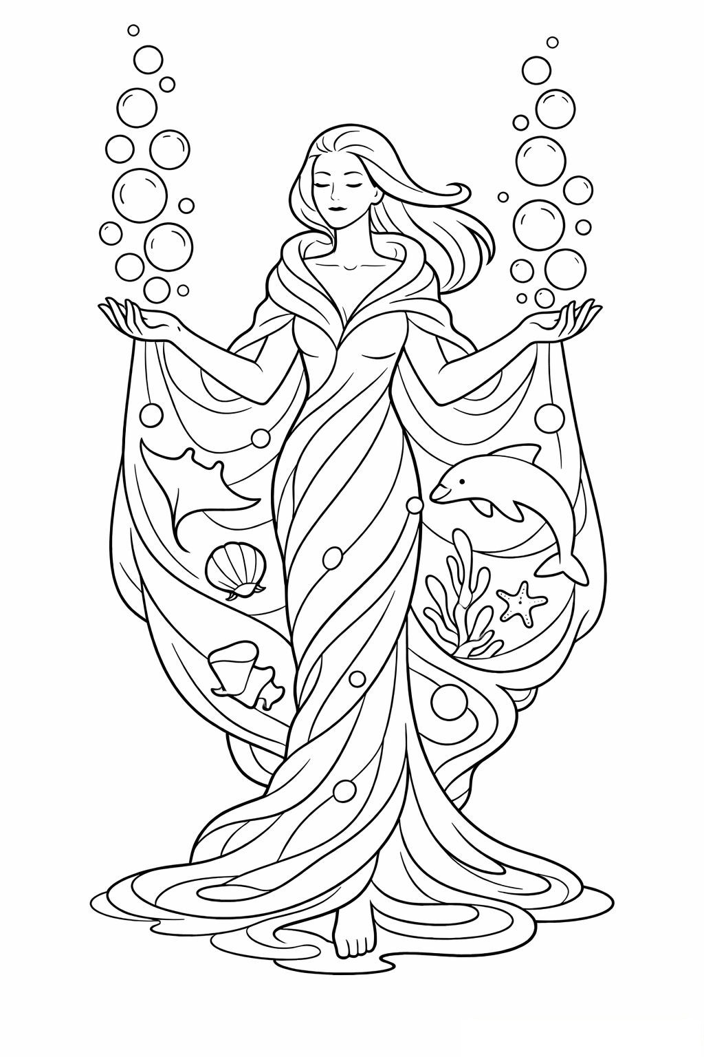 Coloriage La dame des océans à imprimer