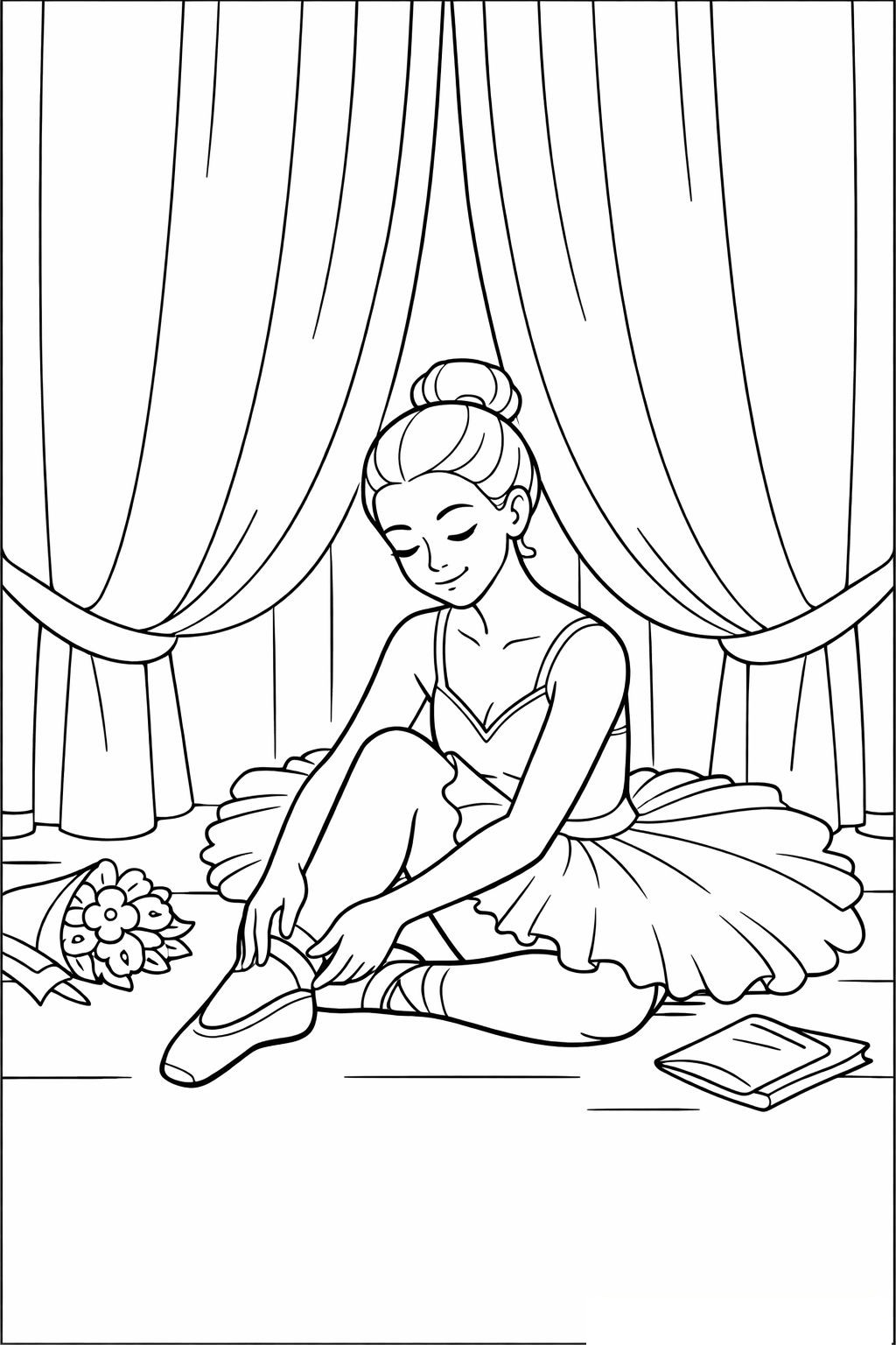 Coloriage La danseuse étoile à imprimer