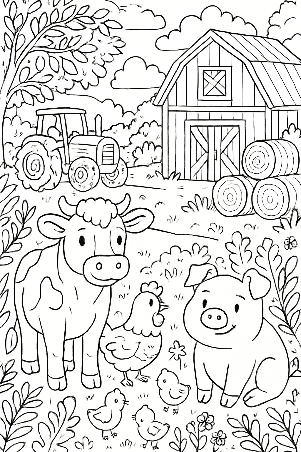 Coloriage La ferme et ses animaux à imprimer