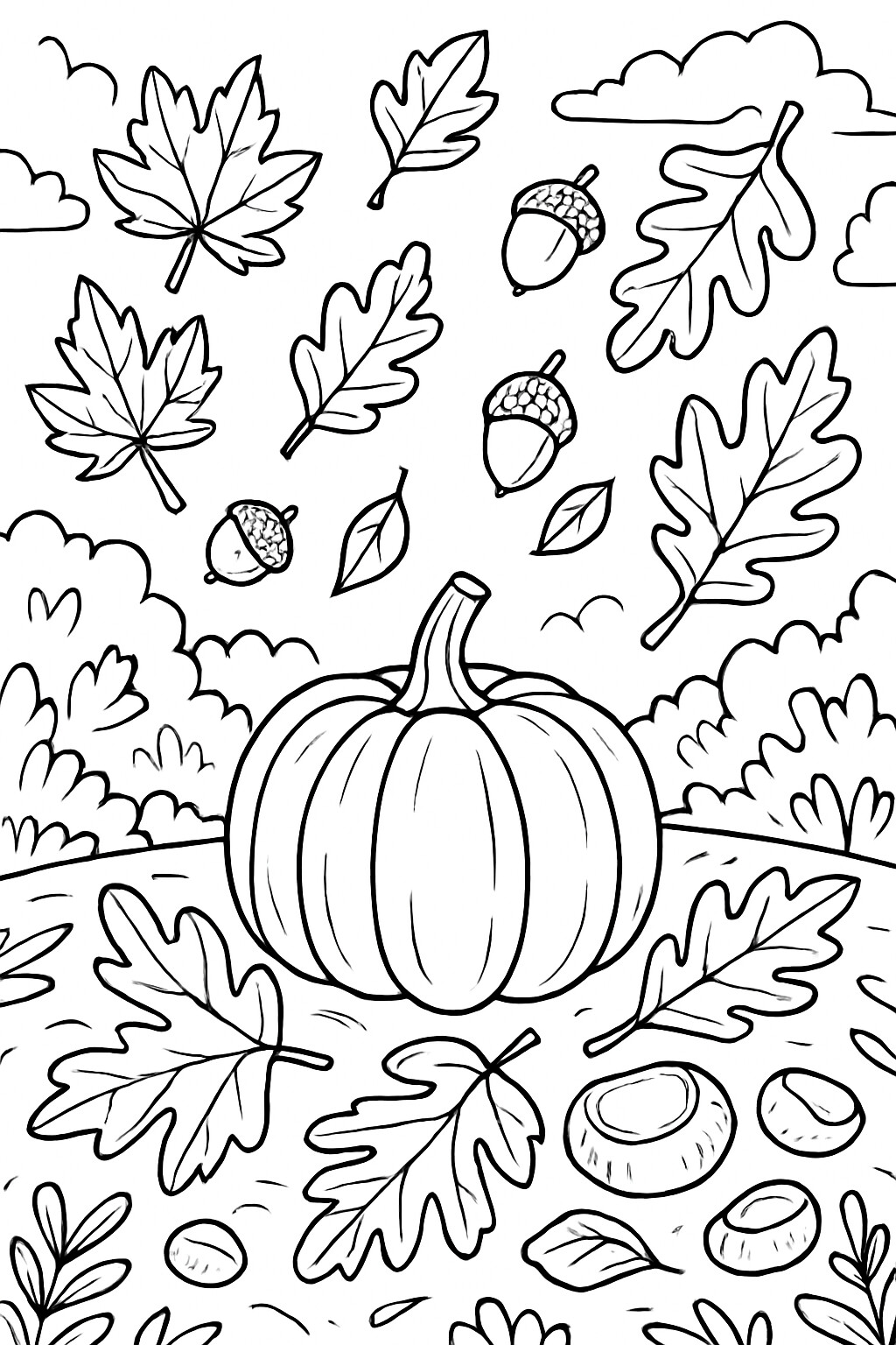 Coloriage Les feuilles d'automne à imprimer