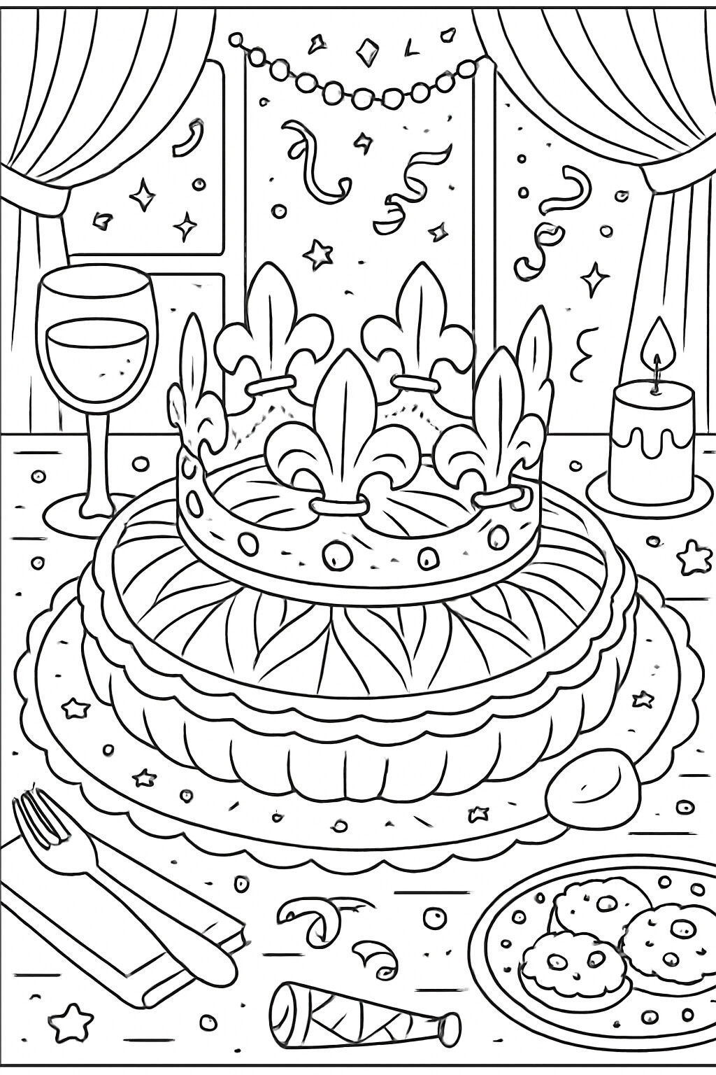 Coloriage La galette des rois à imprimer