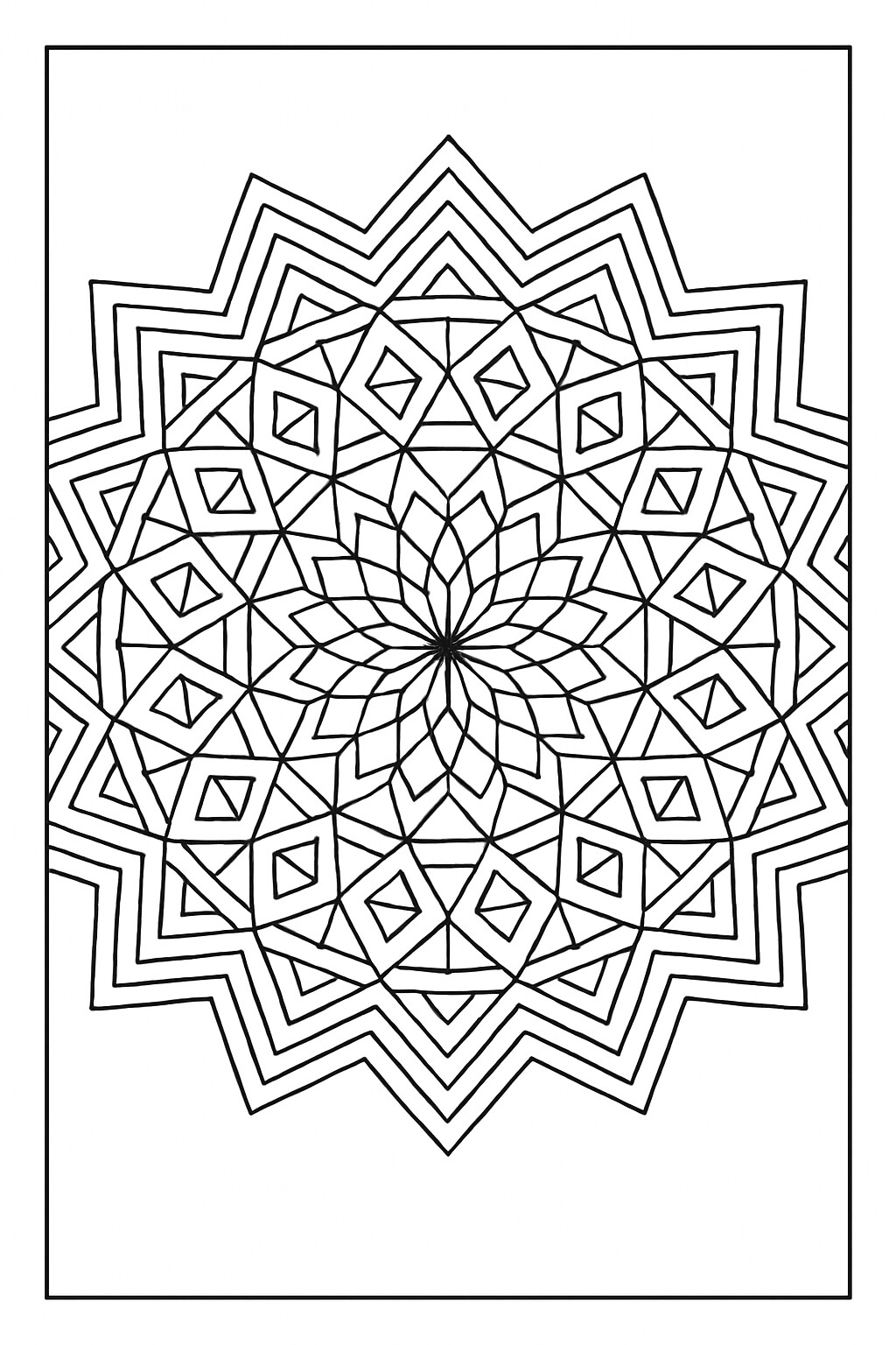Coloriage Le kaléidoscope géométrique à imprimer