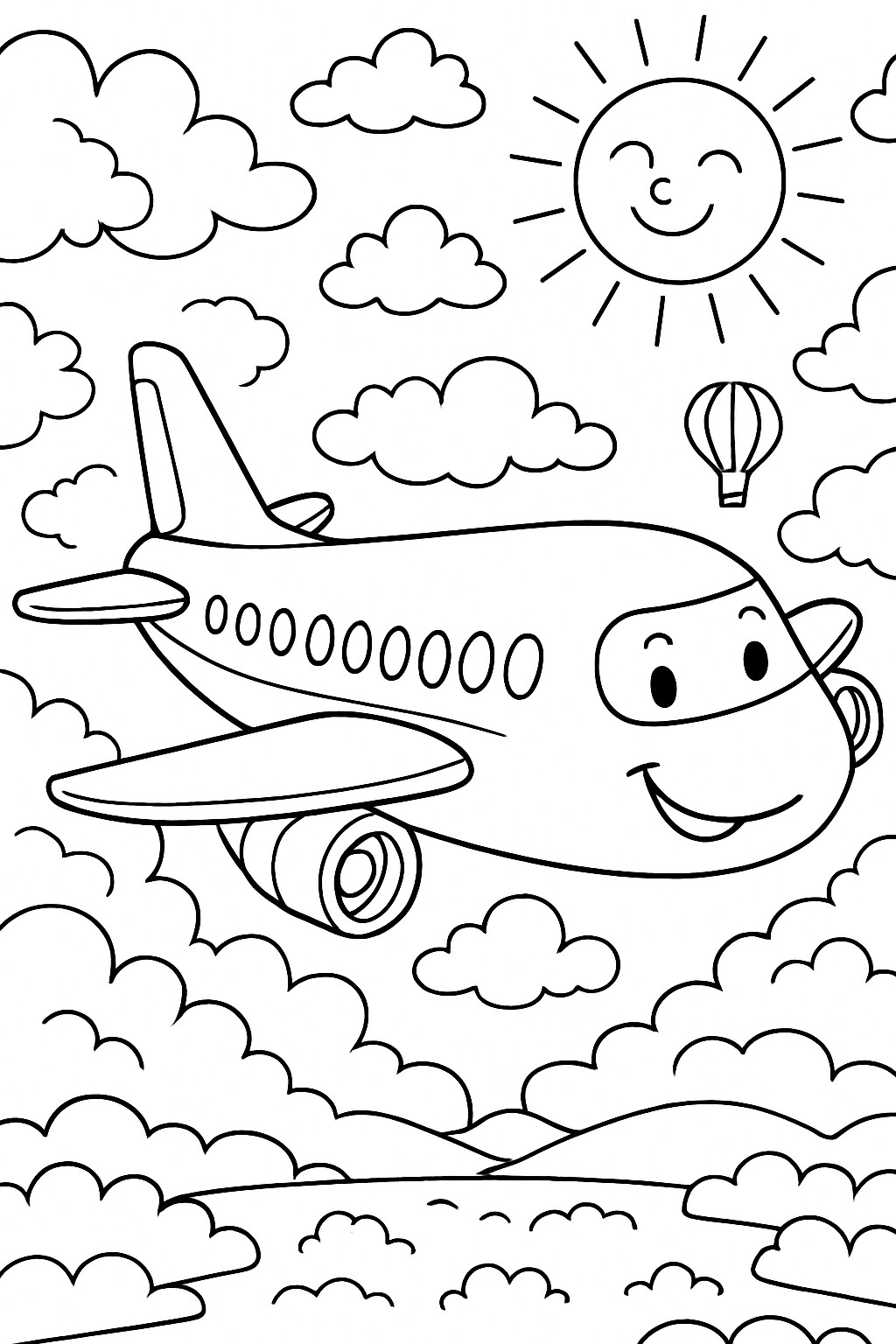 Coloriage L'avion de ligne à imprimer