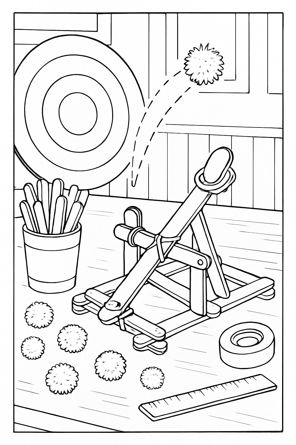 Coloriage La catapulte à imprimer