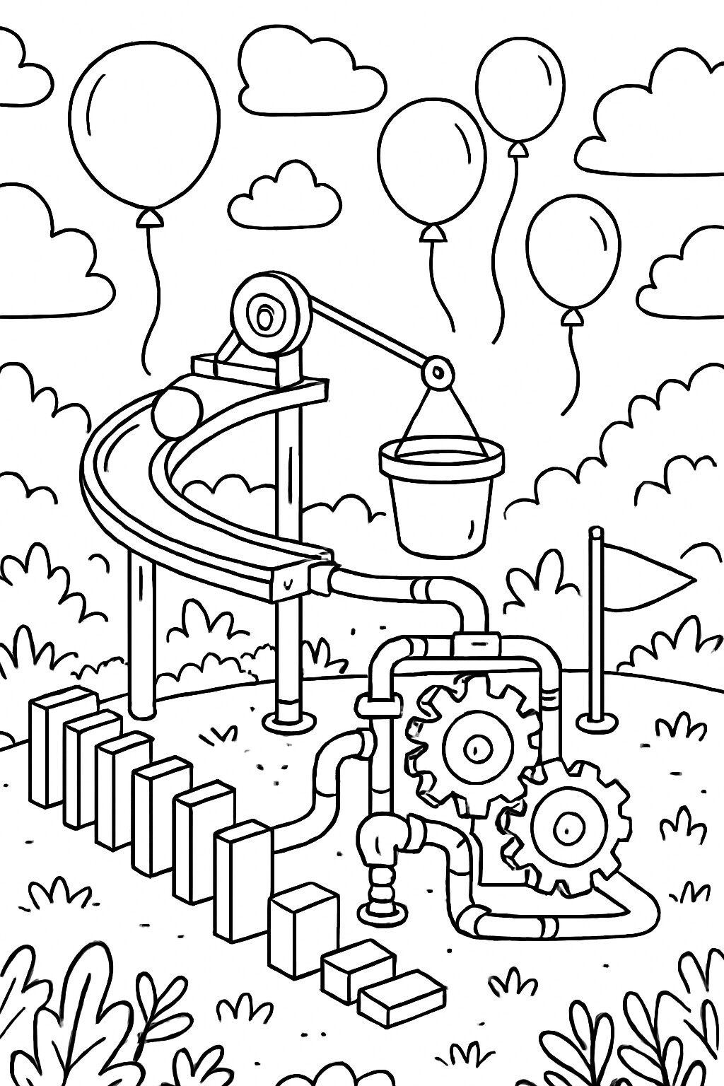 Coloriage La machine farfelue à imprimer