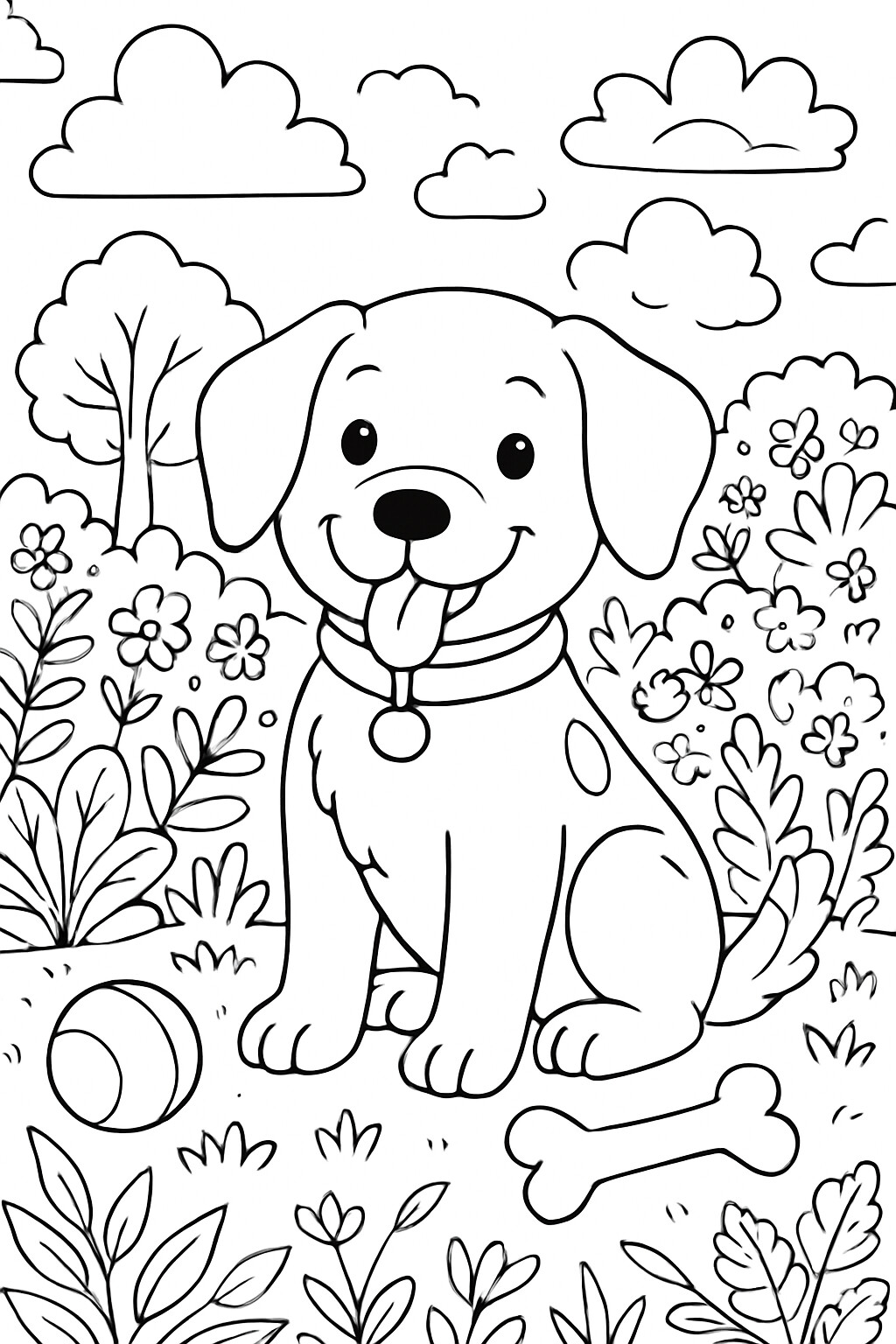Coloriage Le chien à imprimer