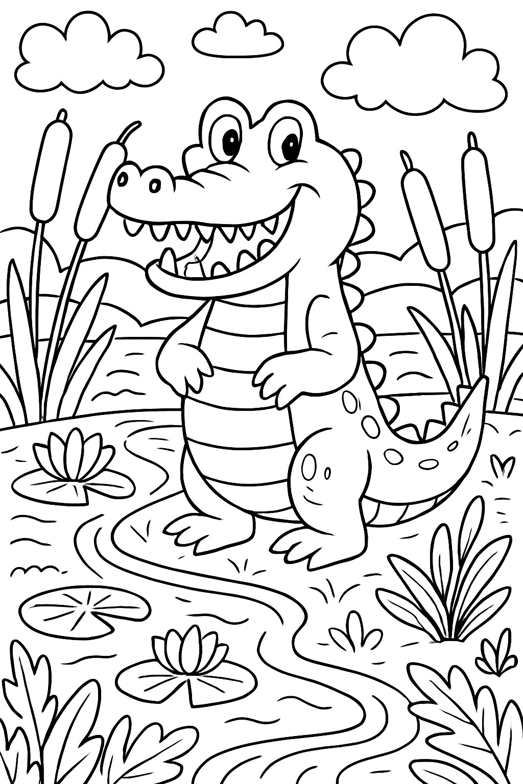 Coloriage Le crocodile à imprimer