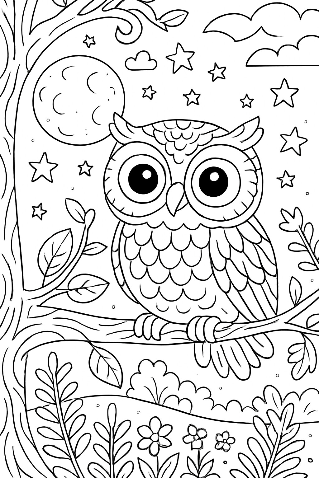Coloriage Le hibou à imprimer