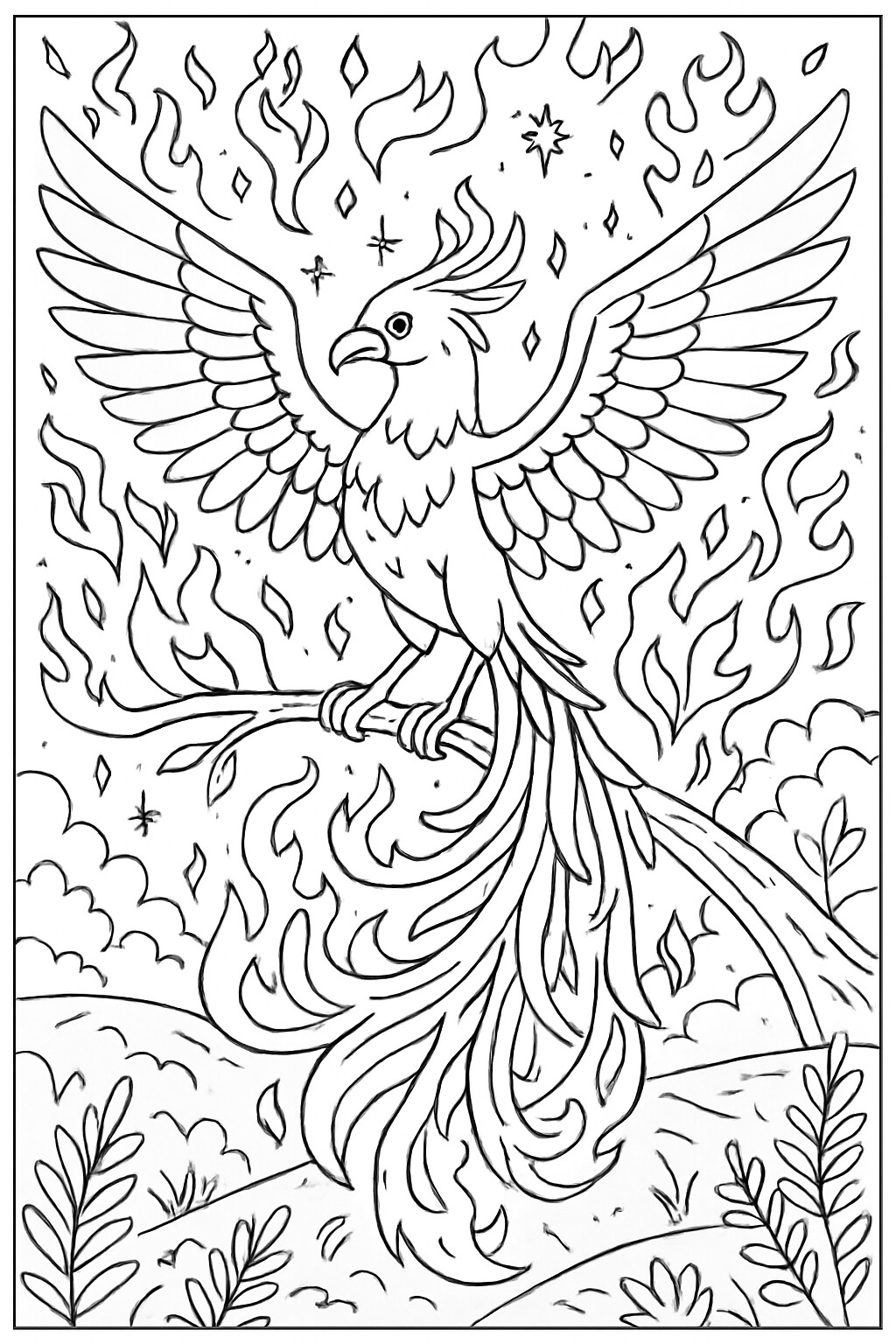 Coloriage Le phénix à imprimer