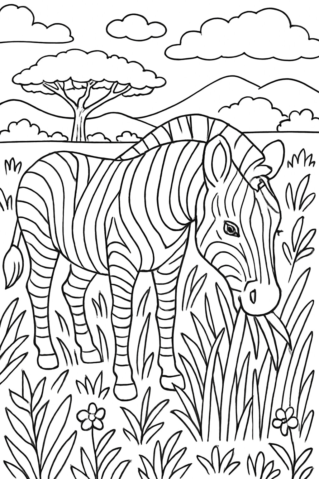 Coloriage Le zèbre à imprimer