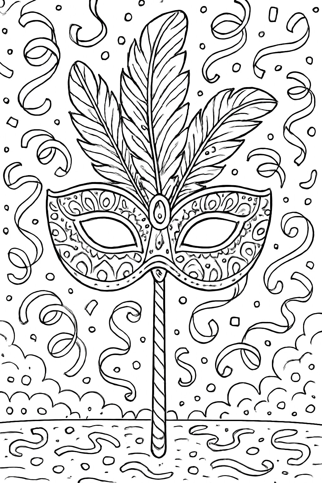 Coloriage Le masque de carnaval à imprimer