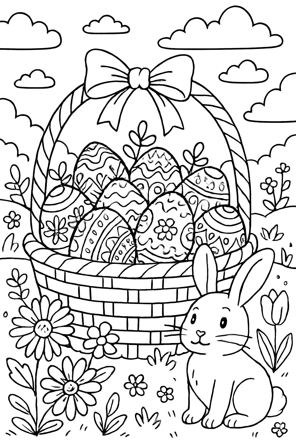 Coloriage Les œufs de Pâques à imprimer