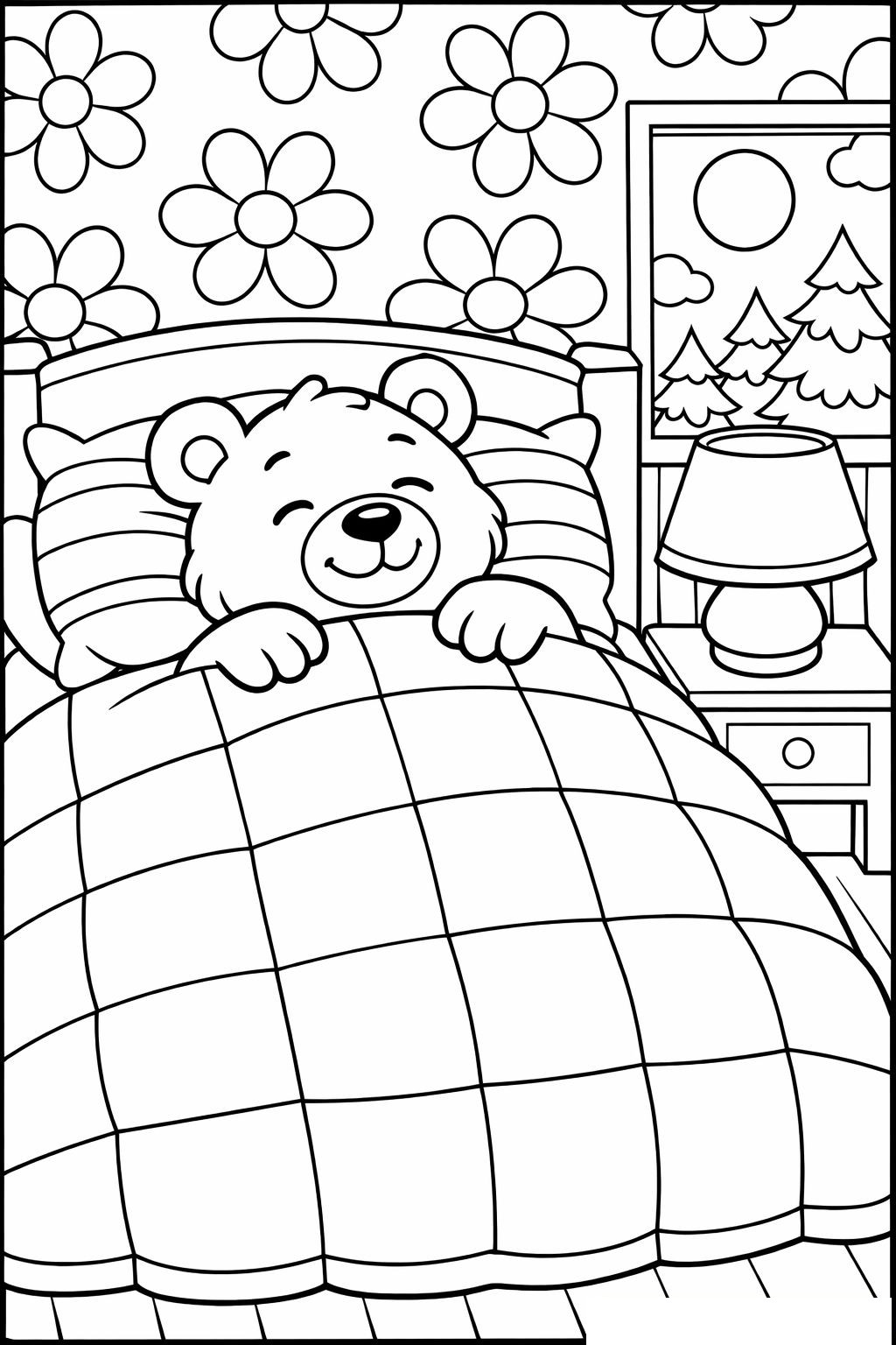 Coloriage L'ours qui dort à imprimer