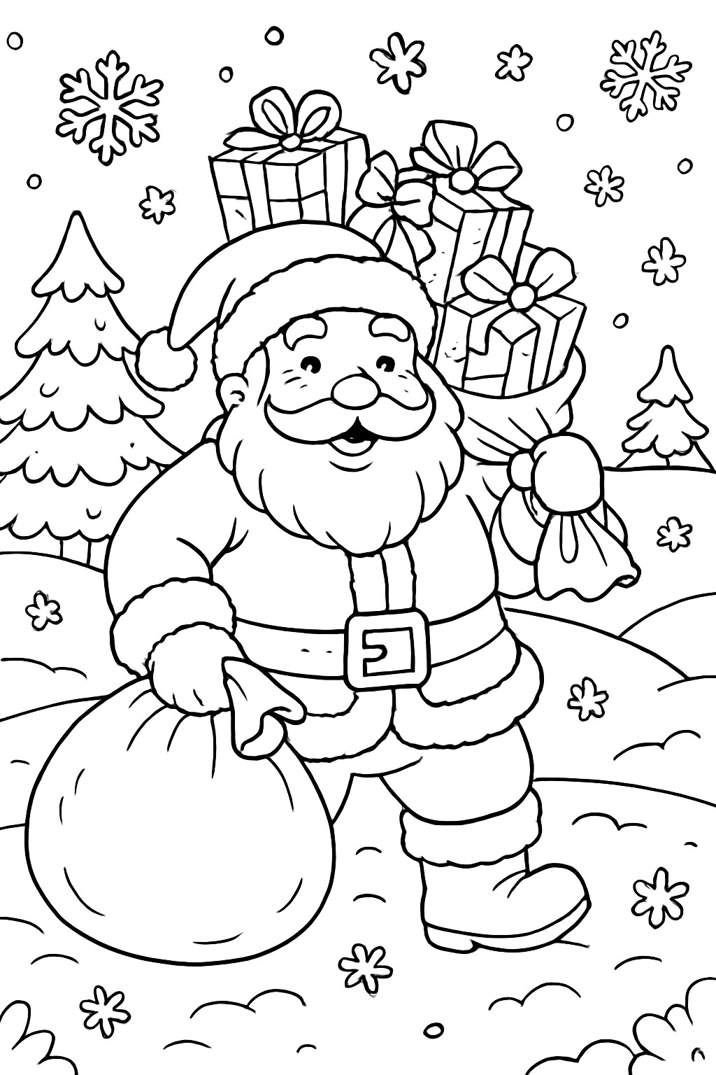 Coloriage Le père Noël à imprimer