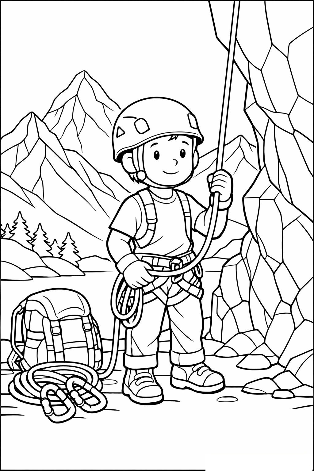 Coloriage Le petit grimpeur à imprimer