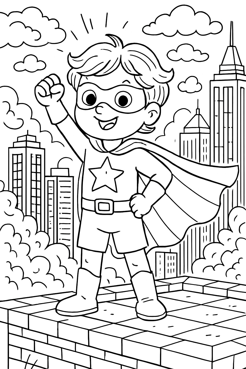 Coloriage Le petit super-héros à imprimer