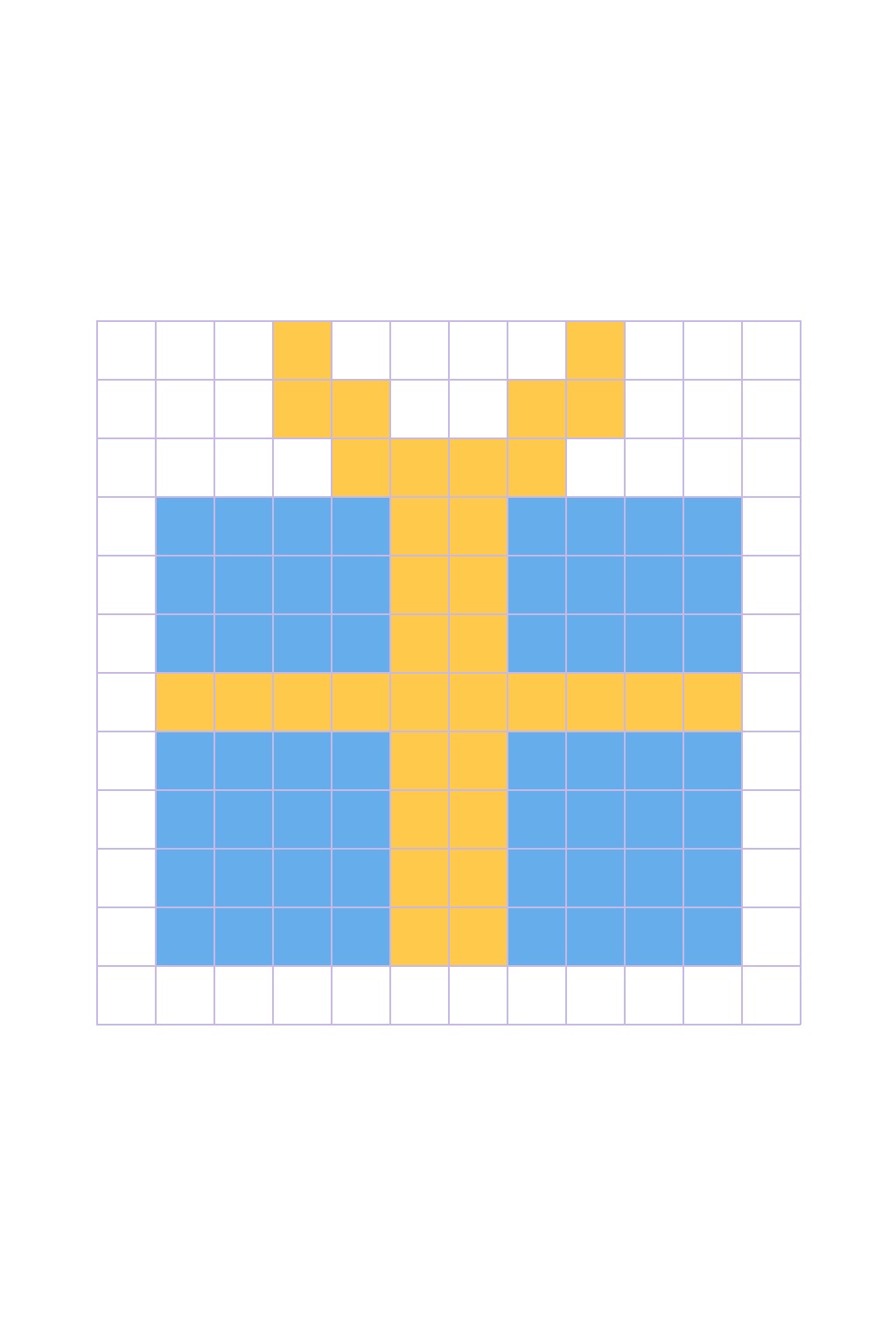 Coloriage Le cadeau en pixel art à imprimer