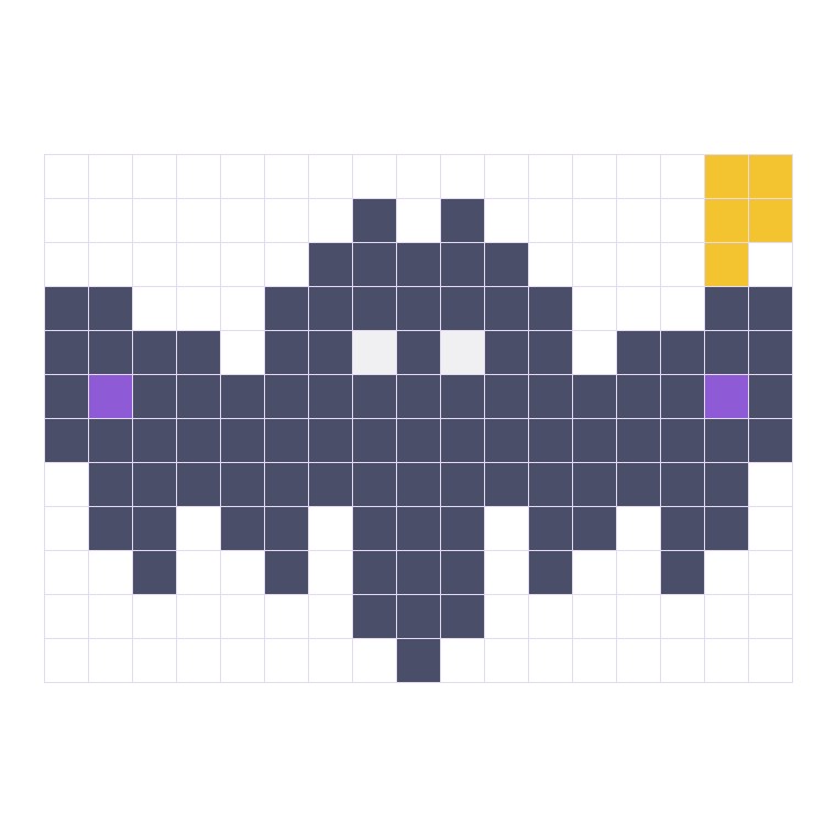 Coloriage La chauve-souris en pixel art (avancé) à imprimer
