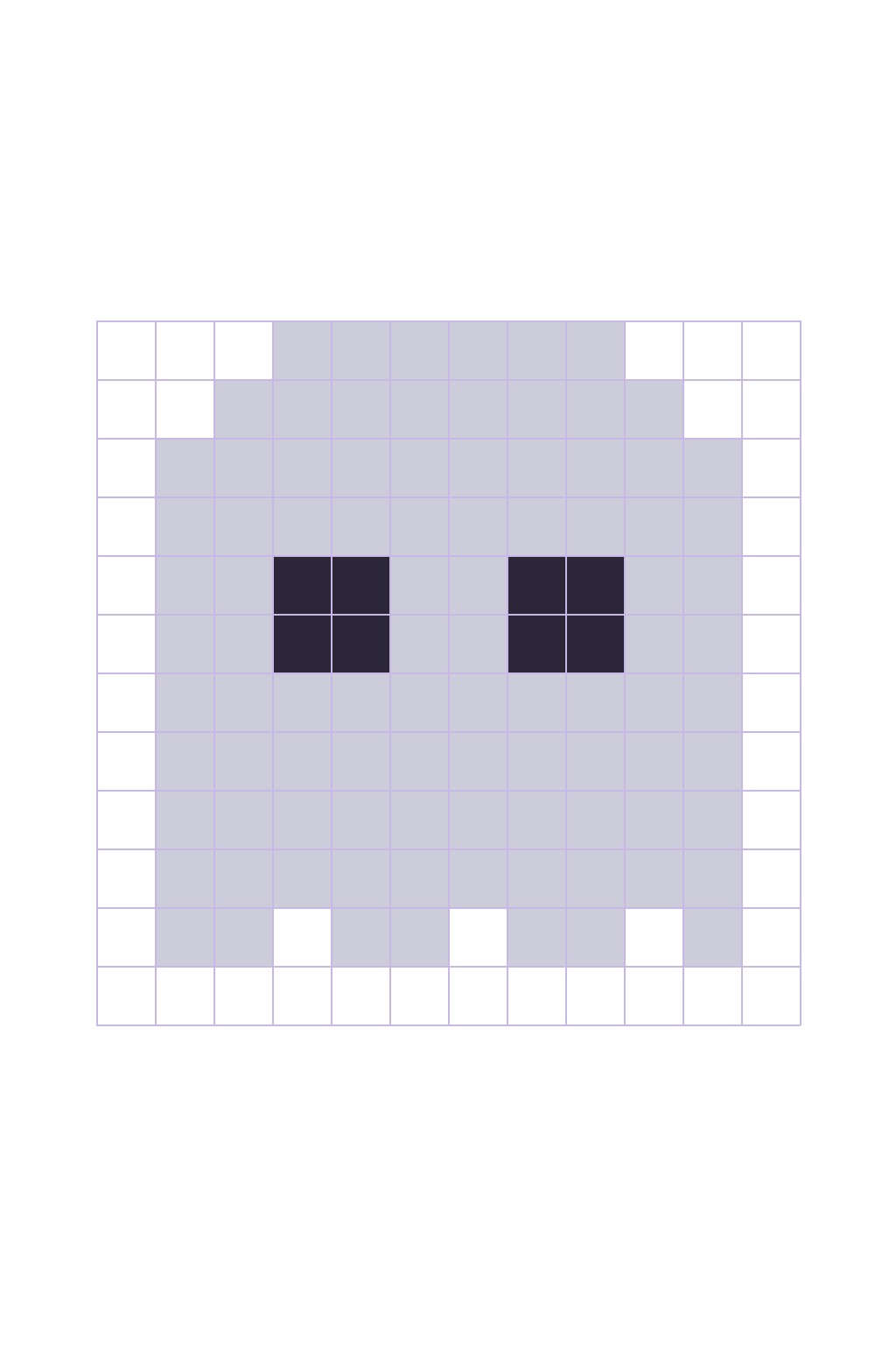 Coloriage Le fantôme en pixel art à imprimer