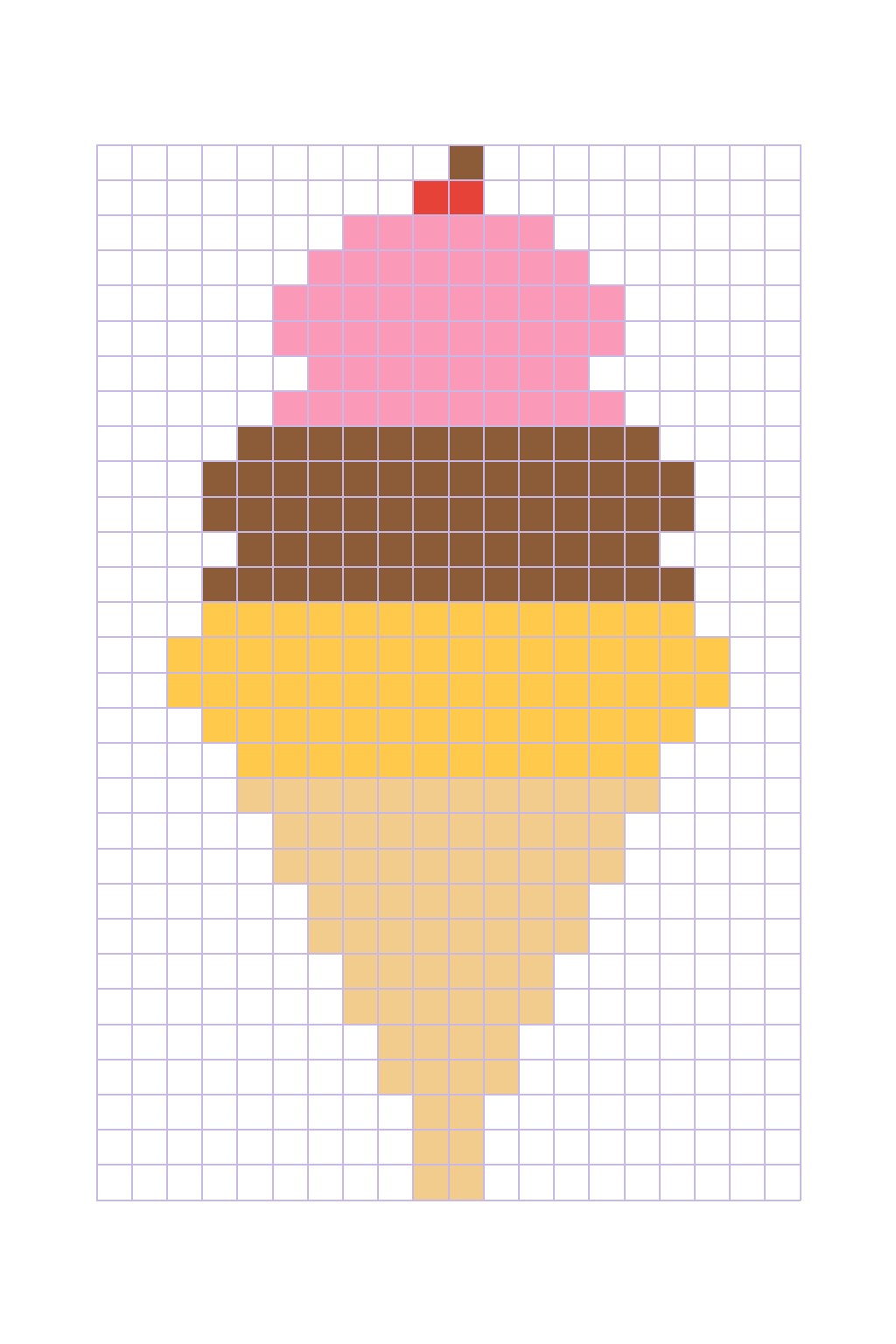 Coloriage La glace en pixel art (avancé) à imprimer