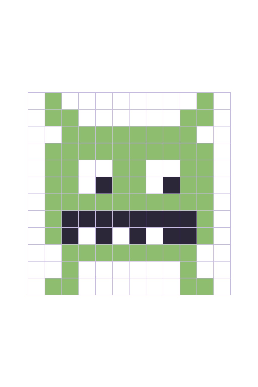 Coloriage Le monstre en pixel art à imprimer