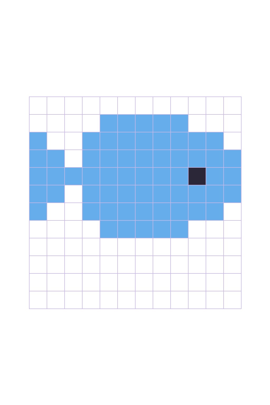 Coloriage Le poisson en pixel art à imprimer