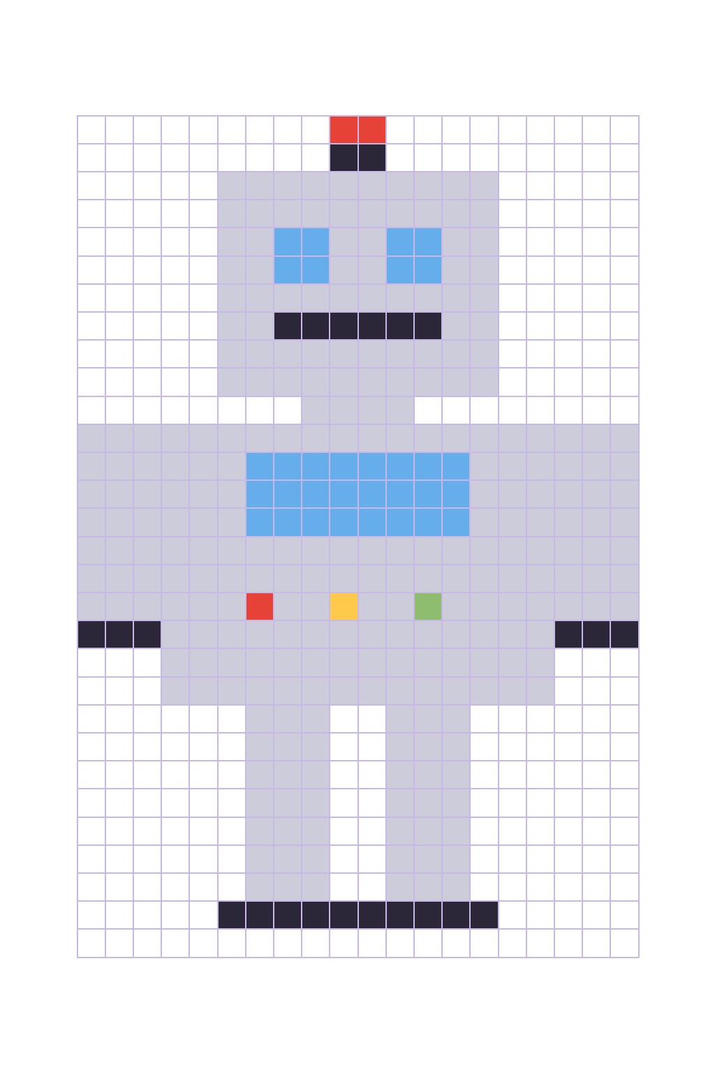 Coloriage Le robot en pixel art (avancé) à imprimer