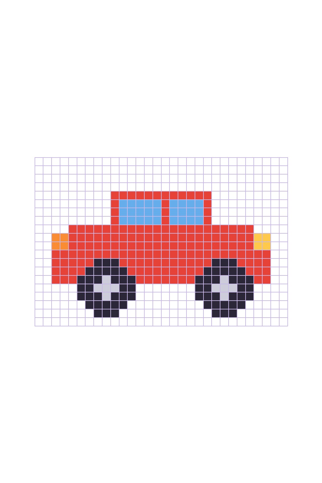Coloriage La voiture en pixel art (avancé) à imprimer