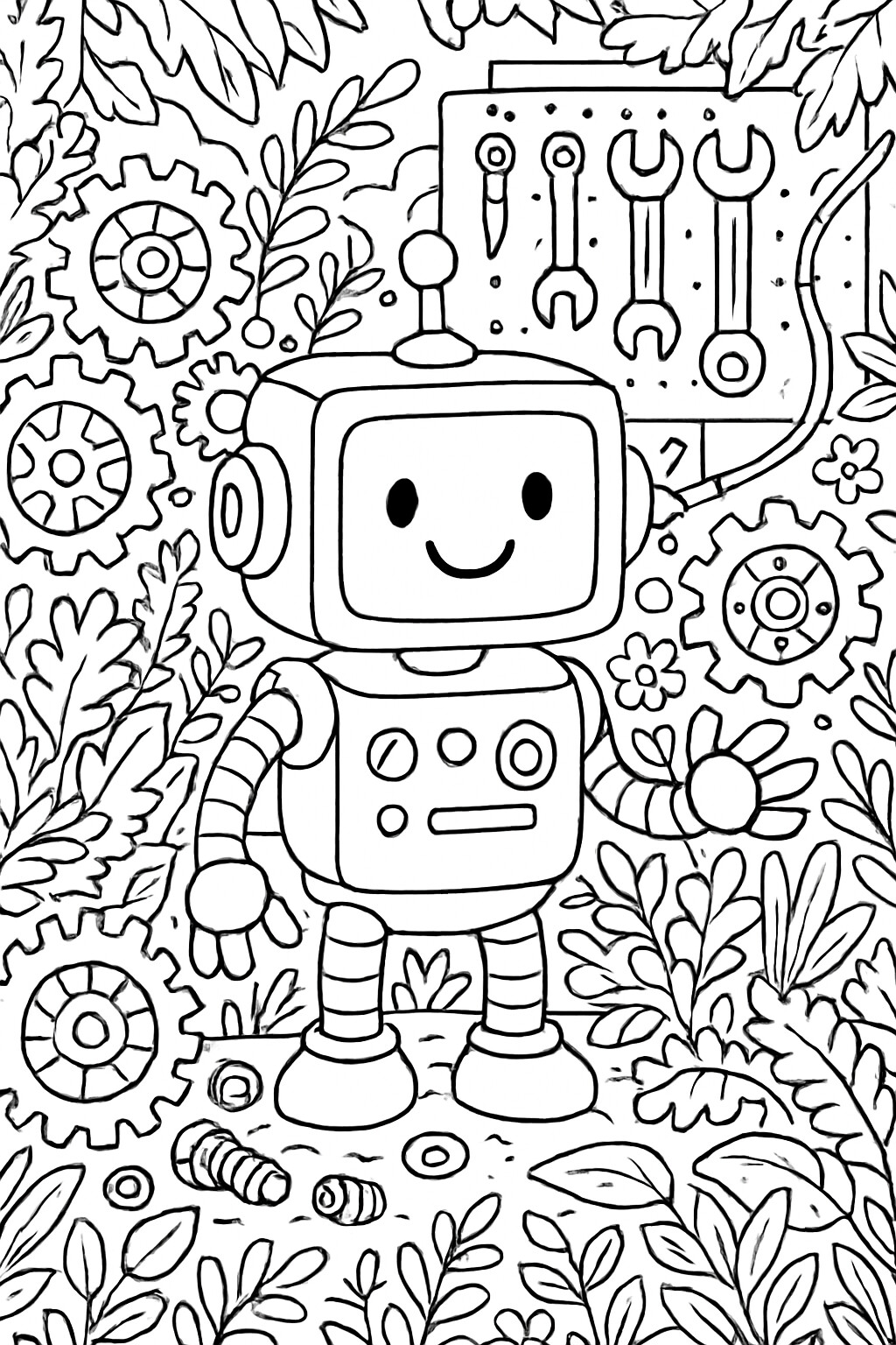 Coloriage Le robot rigolo à imprimer