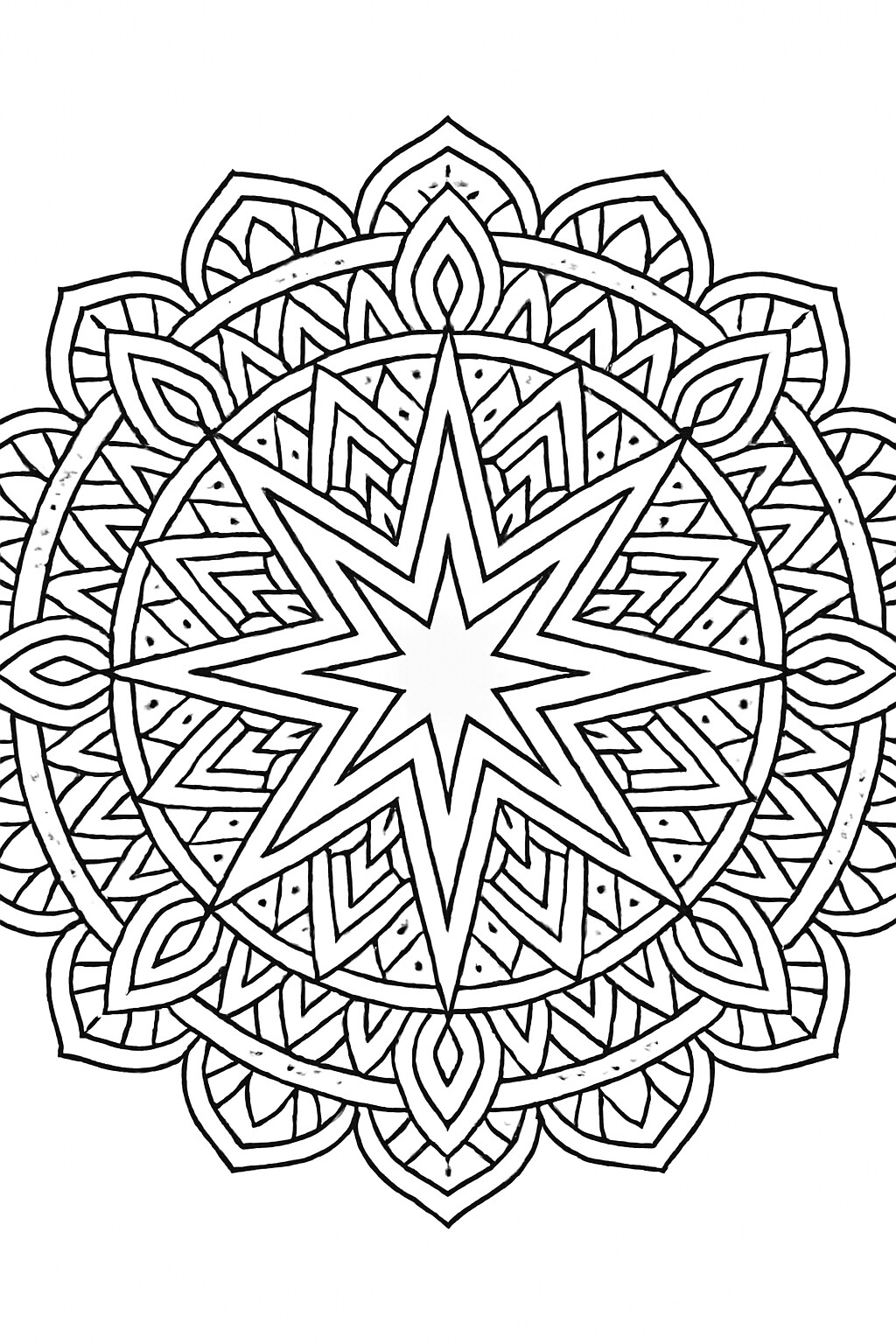 Coloriage La rosace étoilée à imprimer