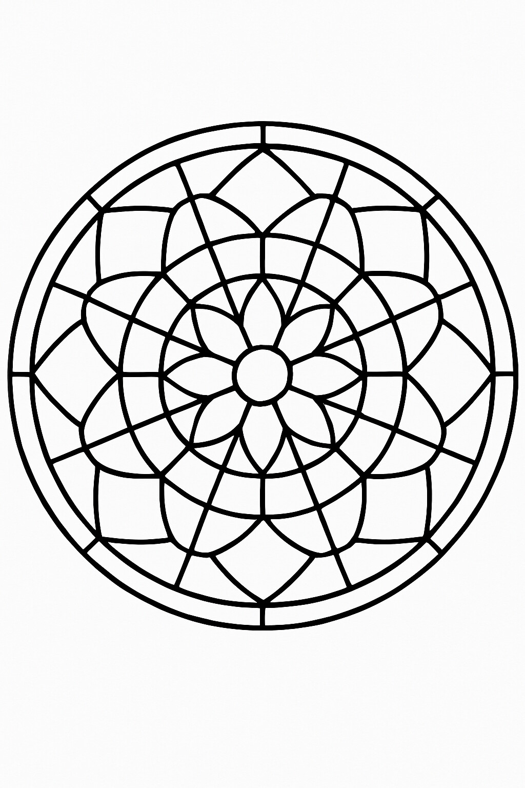 Coloriage La rosace vitrail à imprimer