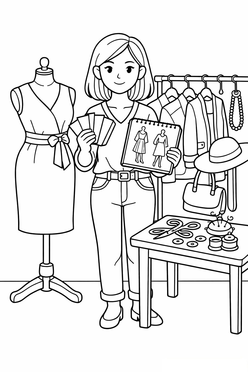 Coloriage La styliste à imprimer